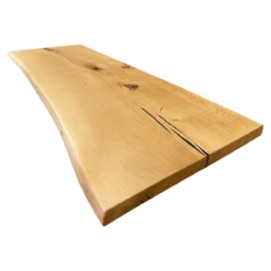 Waschtischplatte Eiche massiv Rustikal mit Baumkante 100x50x4 cm